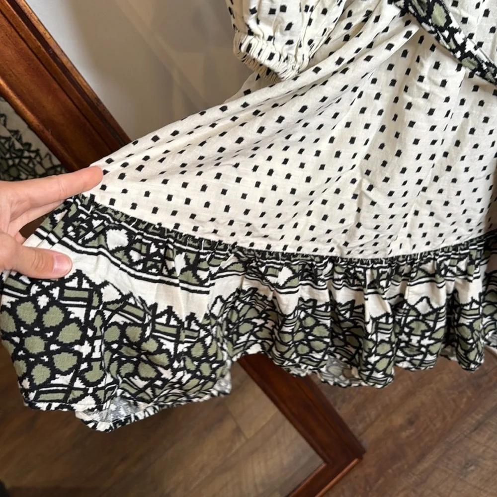 Knox Rose tie waist 3/4 sleeve bohemian dress size medium - Picture 5 of 8